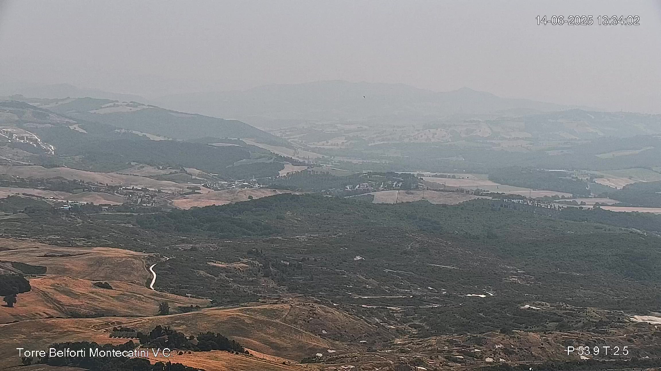 immagine della webcam nei dintorni di Castelnuovo di Val di Cecina: webcam Montecatini Val di Cecina