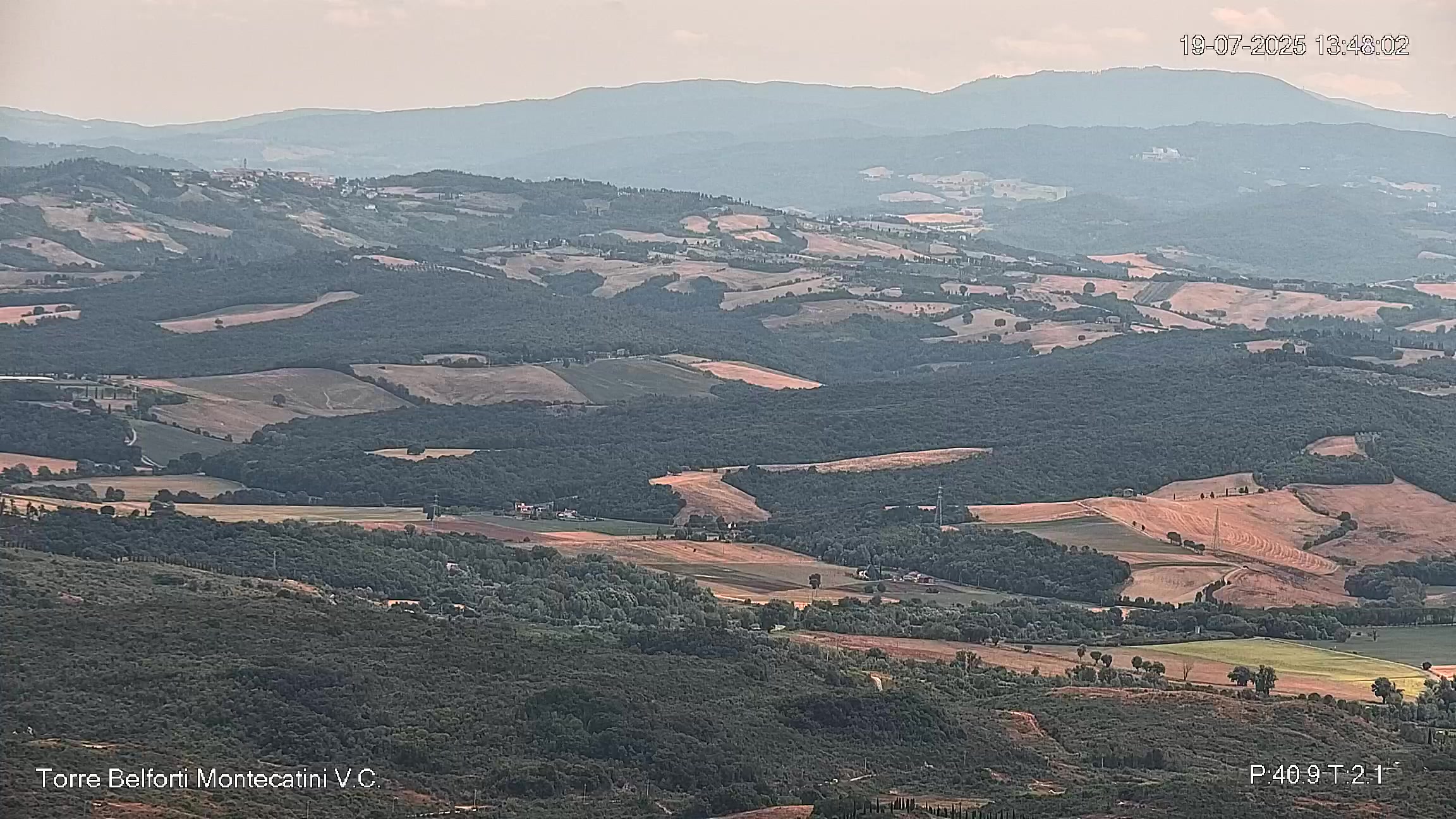 immagine della webcam nei dintorni di Castelnuovo di Val di Cecina: webcam Montecatini Val di Cecina