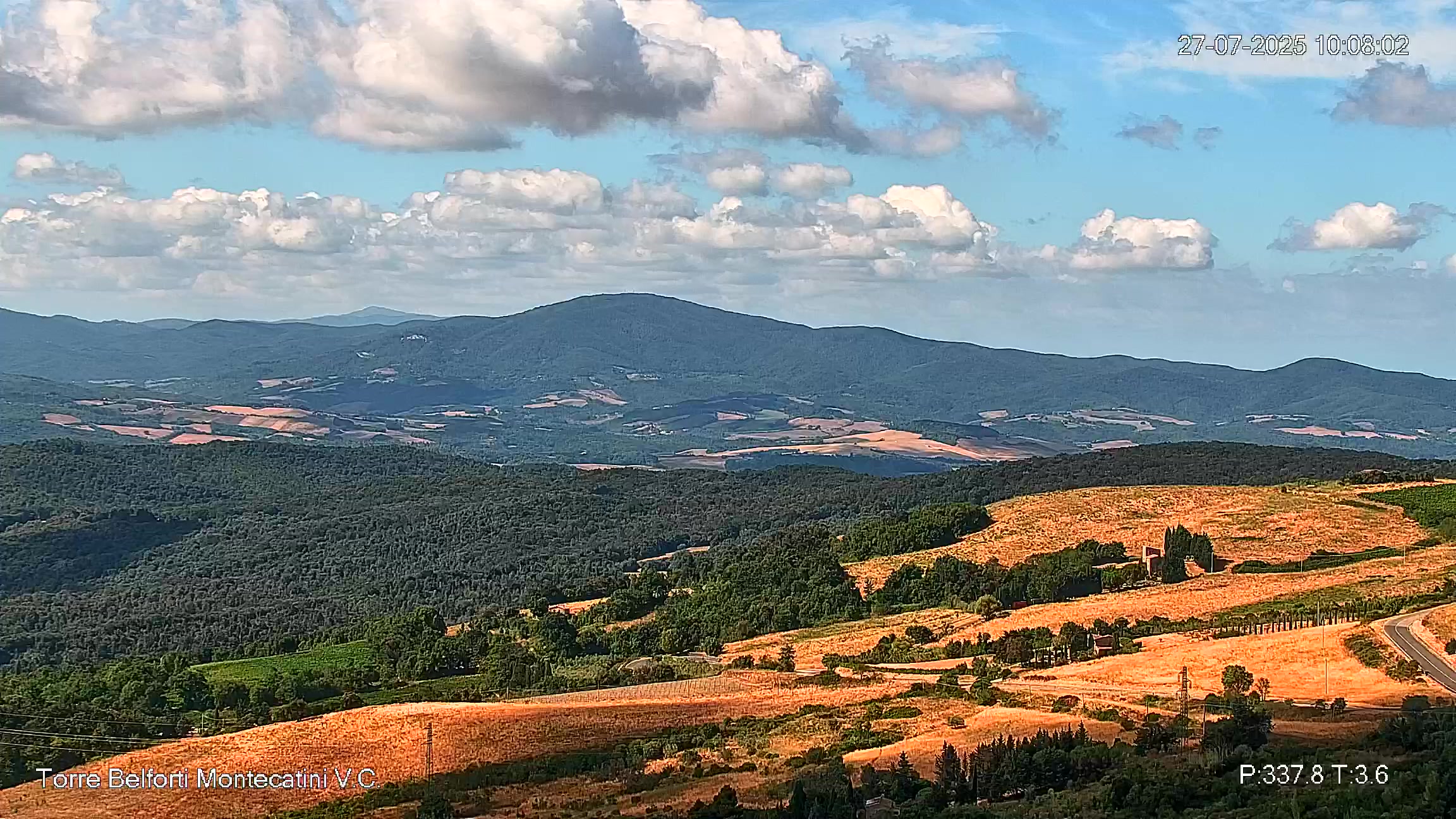 immagine della webcam nei dintorni di Castelnuovo di Val di Cecina: webcam Montecatini Val di Cecina