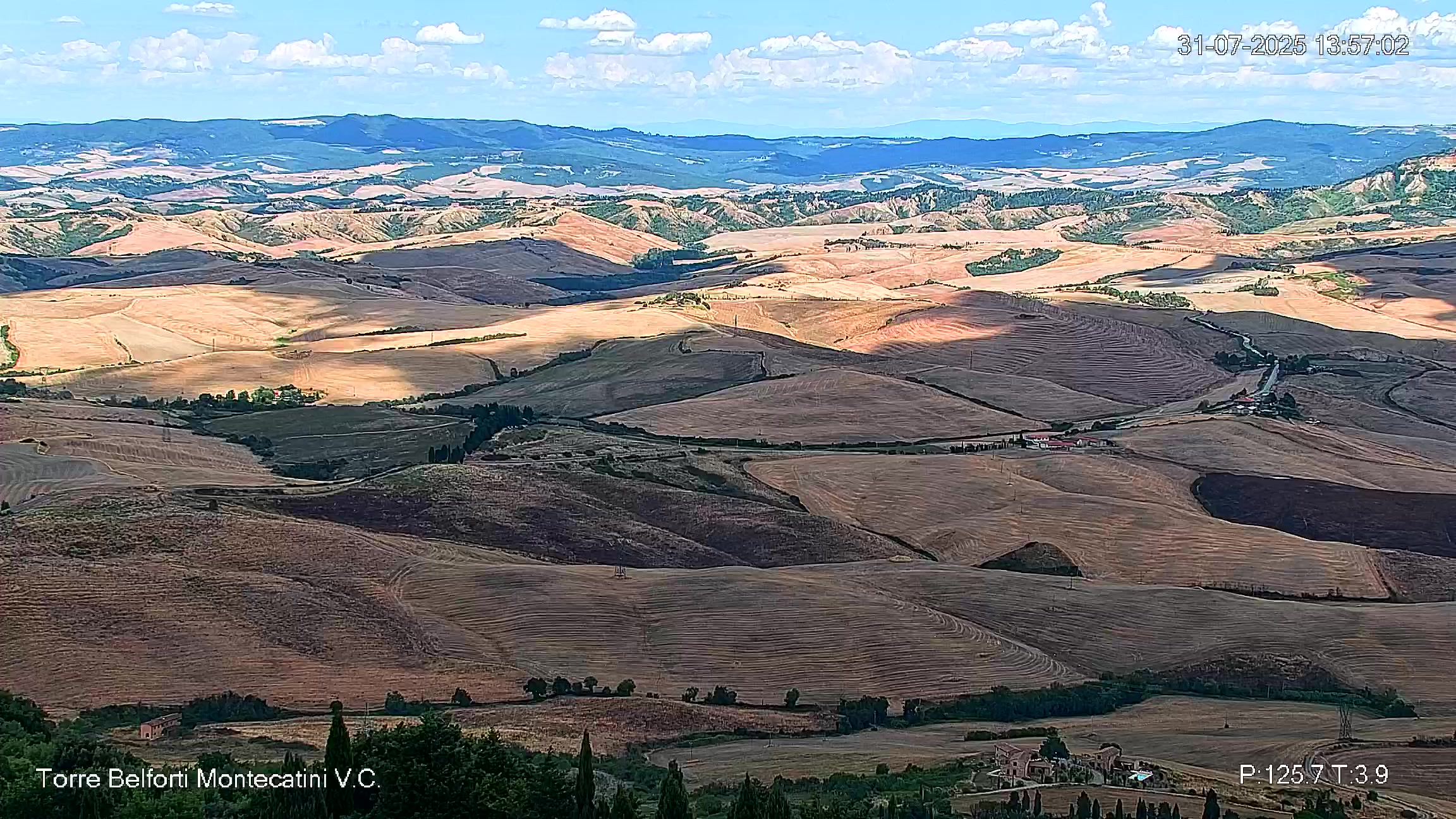 immagine della webcam nei dintorni di Marina di Bibbona: webcam Montecatini Val di Cecina
