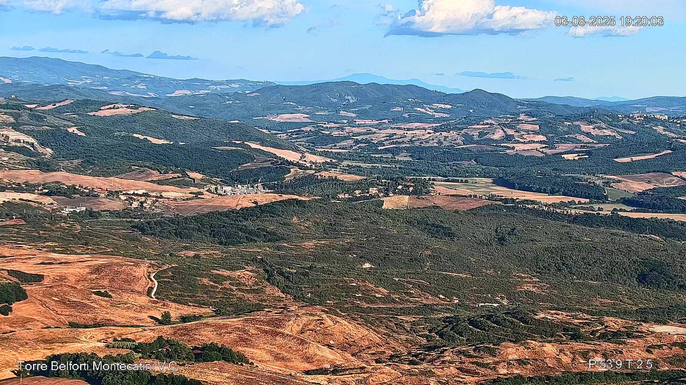 immagine della webcam nei dintorni di Castelnuovo di Val di Cecina: webcam Montecatini Val di Cecina