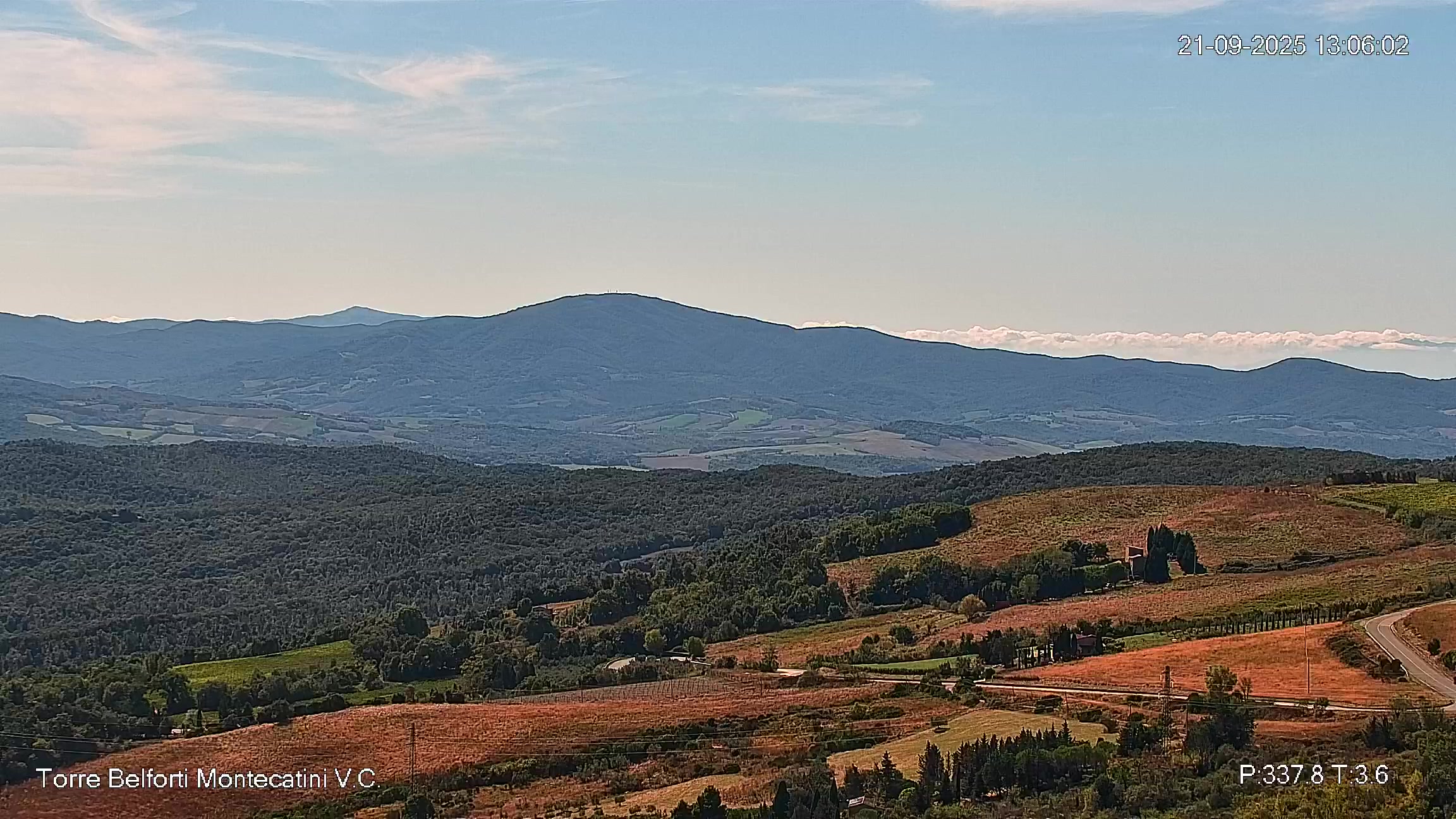 immagine della webcam nei dintorni di Rosignano Marittimo: webcam Montecatini Val di Cecina