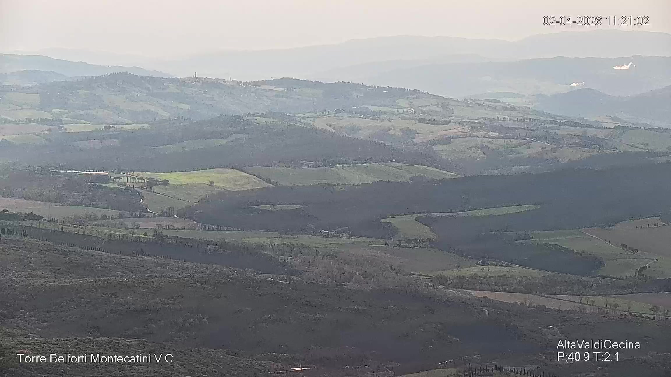 immagine della webcam nei dintorni di Ponsacco: webcam Montecatini Val di Cecina