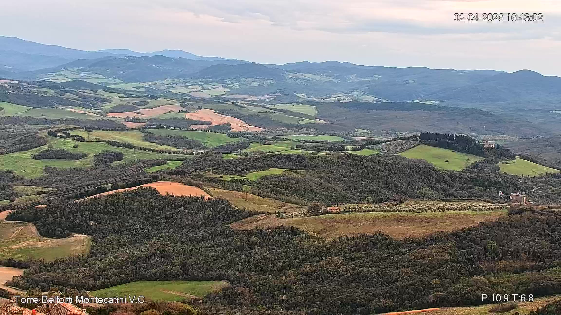 immagine della webcam nei dintorni di Marina Di Cecina: webcam Montecatini Val di Cecina