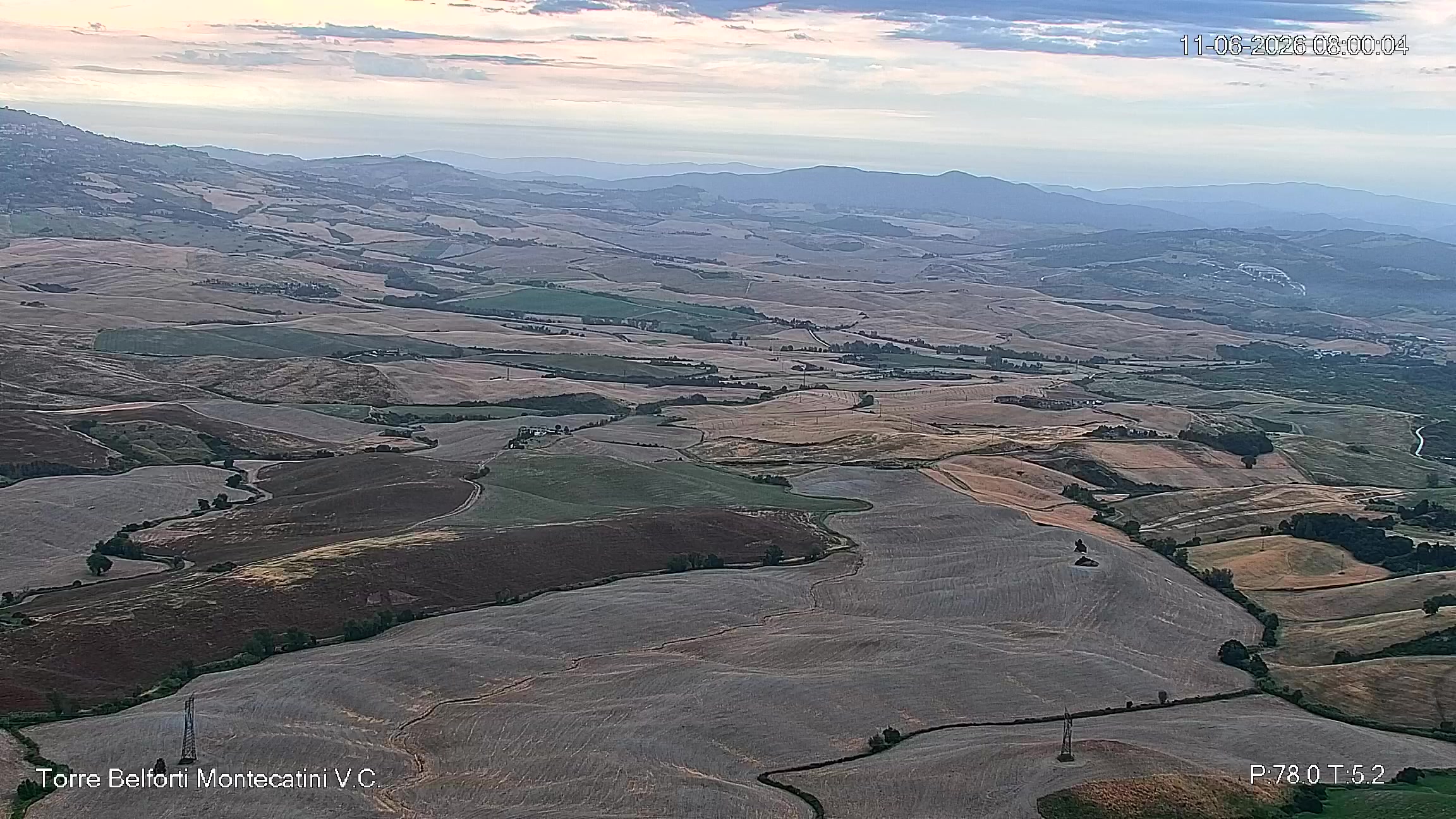 immagine della webcam nei dintorni di Valle Benedetta: webcam Montecatini Val di Cecina